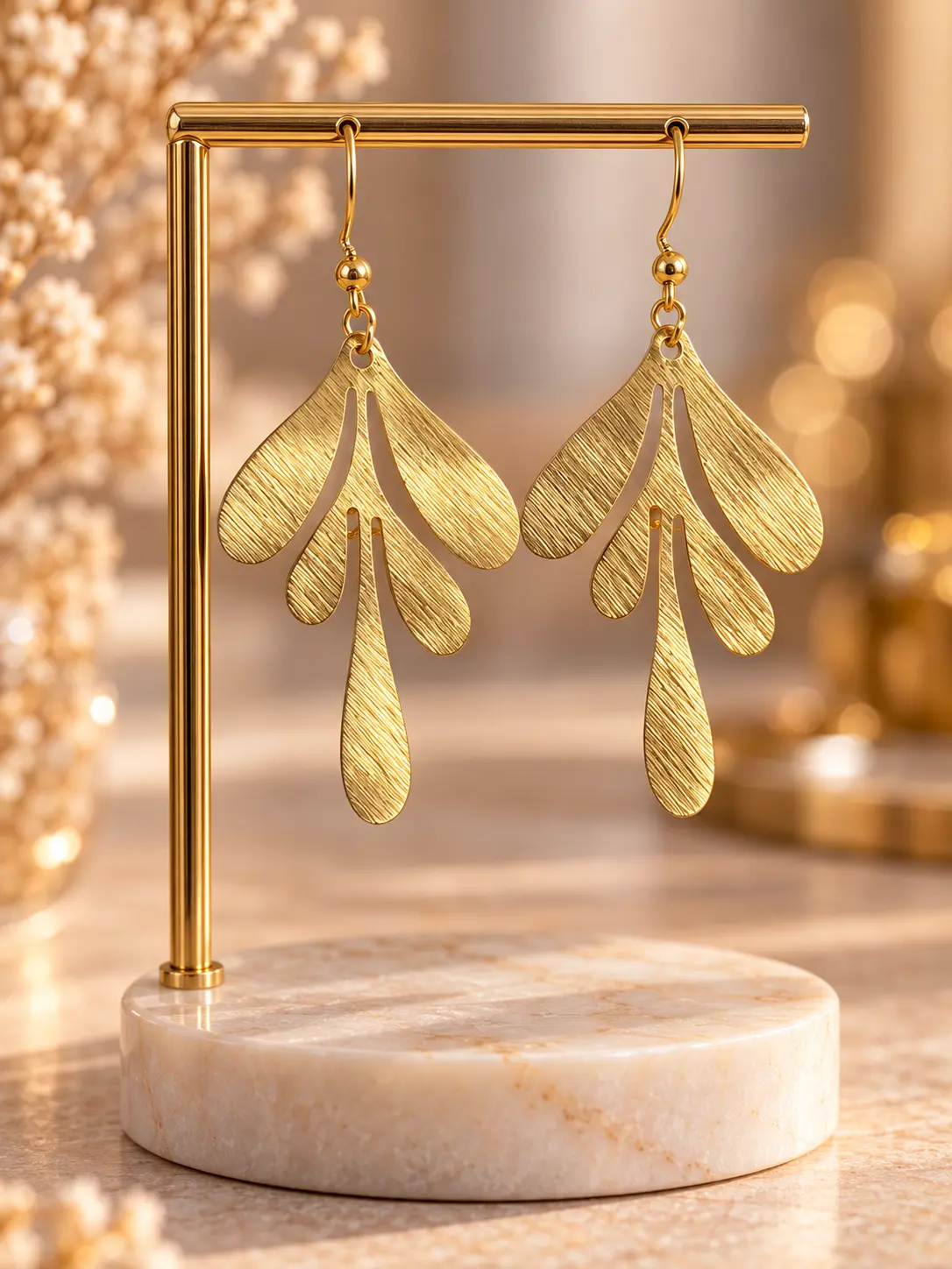 Boucles d'oreilles Feuillage Doré faites main par Camille Fraise