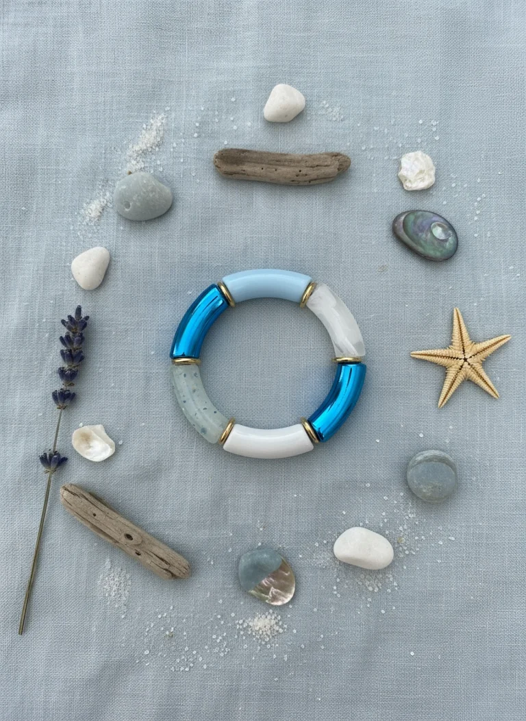 Bracelet femme Artic Alkemia en perles acryliques avec détails dorés