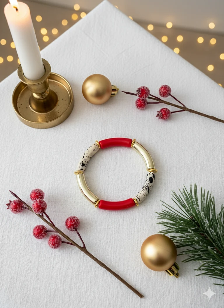 Bracelet femme Rubis Confetti petit modèle Alkemia fait main à Lyon